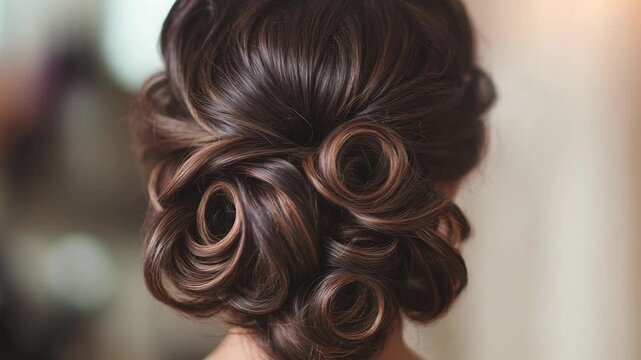 selective focus styling hair for special occasion