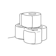 Toilet paper stack for World Toilet Day in minimal outline style  