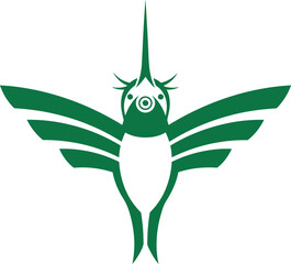 Abstract Green Hummingbird Logo Vector Design