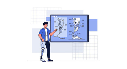 Engineering marvel: Prosthetic leg presentation for advanced medical technology innovations