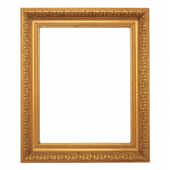 Fototapeta premium Exquisite ornate gold picture frame offers timeless elegance for displaying cherished memories and professional artwork