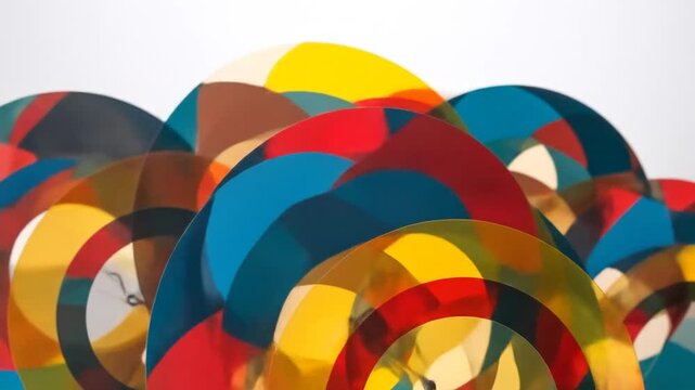 Abstract circular layers of vibrant colors