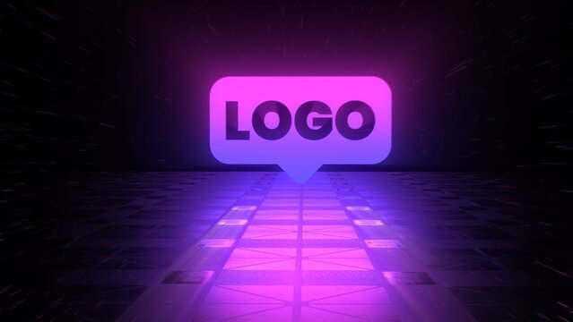 Synthwave Retro Neon Floor Logo Reveal