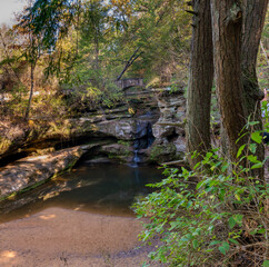 Upper falls in the Hocking Hills OH area