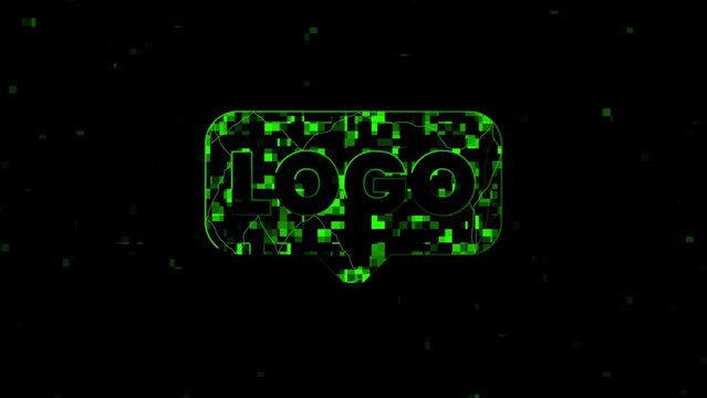 Data Digital Coding Matrix Hack Logo Reveal