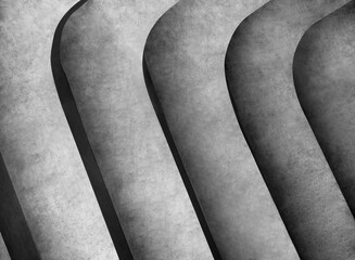 Concrete wall curve Grey texture background Monochrome Architecture details 