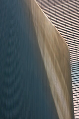 Architecture details Steel wall line pattern shade lighting Modern building Art background