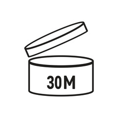 30 M SIGN vector illustration, packaging symbol Expiration period in months, expiration