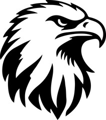 Eagle Head Icon – Fierce Bird Symbol Vector Illustration
