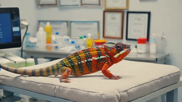 Chameleon at a vet.