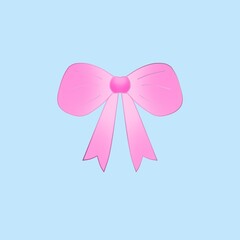 pink bow with ribbon