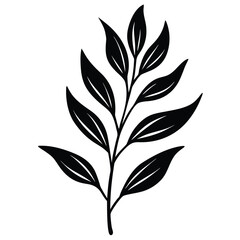 Elegant Black and White Leaf Illustration for Design Projects and Creativity