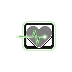 Medical Heartbeat Symbol in Square Frame Icon Design