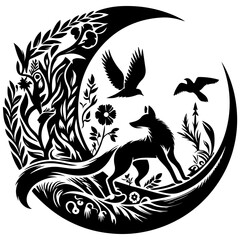 vector illustration of a fox