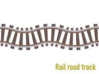 デフォルメされた線路のイラスト素材