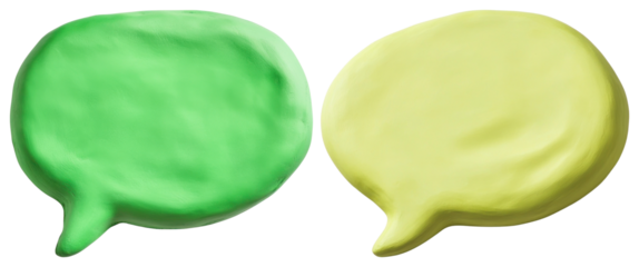 PNG Colorful clay speech bubbles, element set on transparent background