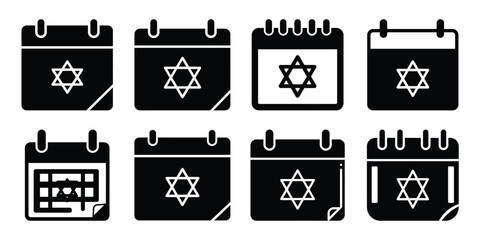 jewish calendar Asarah B'Tevet holiday art vector illustration