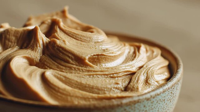 vanilla ice cream, peanut butter jam, dip with spoon