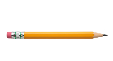 A yellow pencil on transparent background