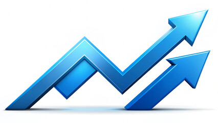 Blue ascending arrow graphic