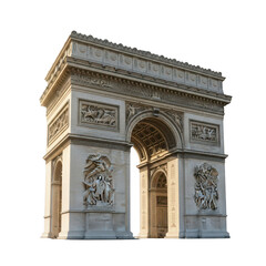 A view of the arc de triomphe paris on transparent background