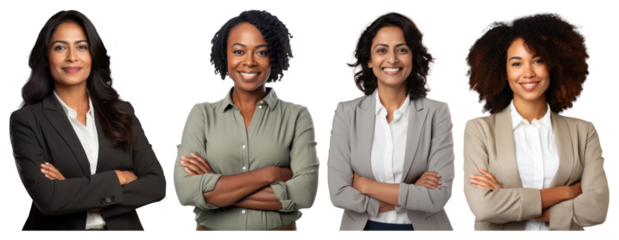 PNG Confident diverse professional women, element set on transparent background