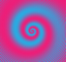 Abstract spiral pink and blue gradient vortex background