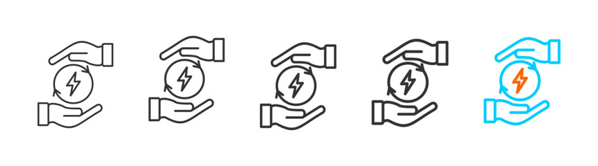 energy efficiency  icon set multiple style collection	