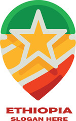 Ethiopia logo icon vector white background  .