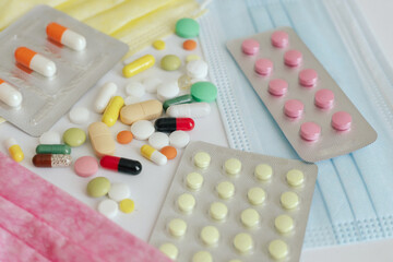 Alternative medicine herbal organic capsule with vitamin E omega 3 fish oil, mineral, drug with herbs and fruits natural supplements for healthy good life