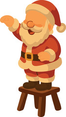 Santa Claus Standing on Stool