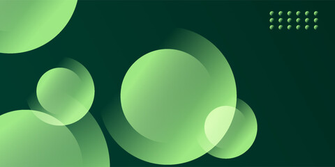 Green abstract background with glowing geometric lines. Modern gradient rounded square lines pattern. Futuristic concept.