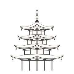 vector illustration of a pagoda. A minimalist silhouette illustration of a traditional Pagoda.