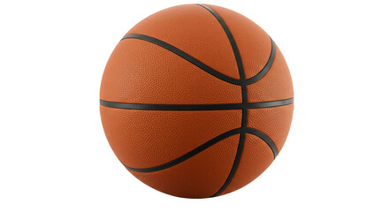 Vibrant Orange Basketball with Textured Surface and Black Seams on a Warm Background