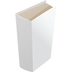 Blank White Hardcover Book With Tan Pages Angled On A Transparent Background Ready For Customization