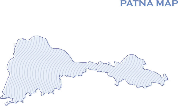 map of Patna, Bihar state of India, illustration on a white background