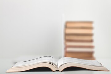 Set of reading books for education on the table.