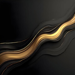 Vector abstract elegant colorful flowing black gold and gray color wave lines background