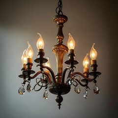 Close up the picture of the unrealistic hanging chandelier