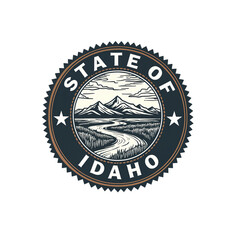Fototapeta premium The black and white logo of the state of Idaho