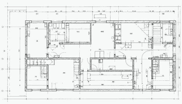 A detailed black and white architectural floor plan with measurements, depicting room layouts