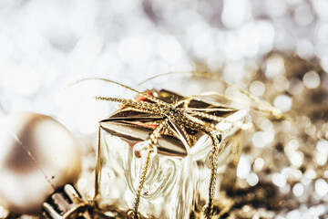 abstract Christmas background with holiday lights