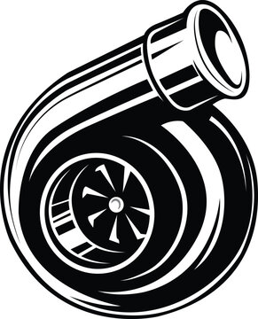Car Turbo Charger Vector Clipart Illustration Automotive Design Artwork