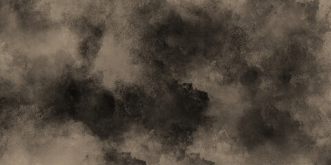 Watercolor background of coffee bombs or dust particles,Yellow fog and mist effect on black background. Pastel pink watercolor background, cloudy stains used as wallpaper, cover, presentation design .