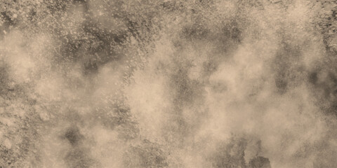 Watercolor background of coffee bombs or dust particles,Yellow fog and mist effect on black background. Pastel pink watercolor background, cloudy stains used as wallpaper, cover, presentation design .