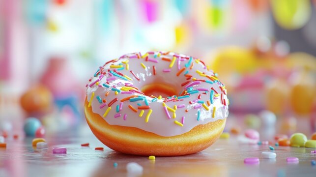 Colorful donut delight bakery food photography bright environment close-up view sweet treat concept
