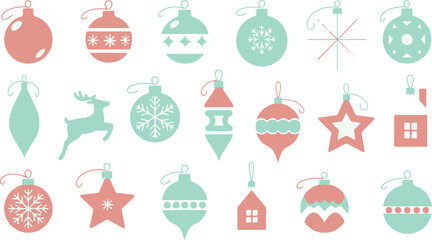 Festive Holiday Ornaments A Collection of Christmas Decorations and Winter Seasonal Illustrations for Joyful Celebrations