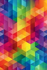 Vibrant and colorful polygons create a seamless geometric texture, perfect for modern design projects and creative backgrounds.
