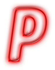 Carattere P rosso su sfondo trasparente