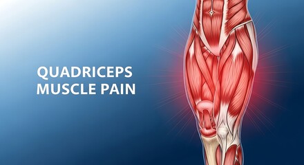 Quadriceps Muscle Pain Illustration.